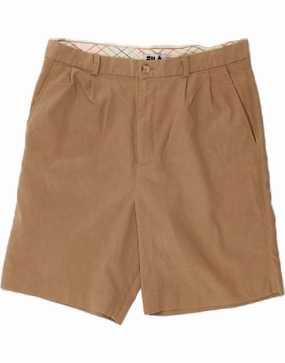 Breathable Mesh Panels Beach Vibe FILA Mens Pegged Chino Shorts W34 Large Brown Polyester Preppy