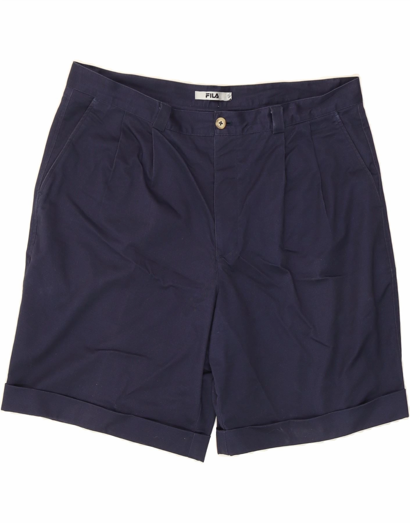 High Elasticity Blend FILA Mens Pegged Chino Shorts W40 XL Navy Blue Cotton