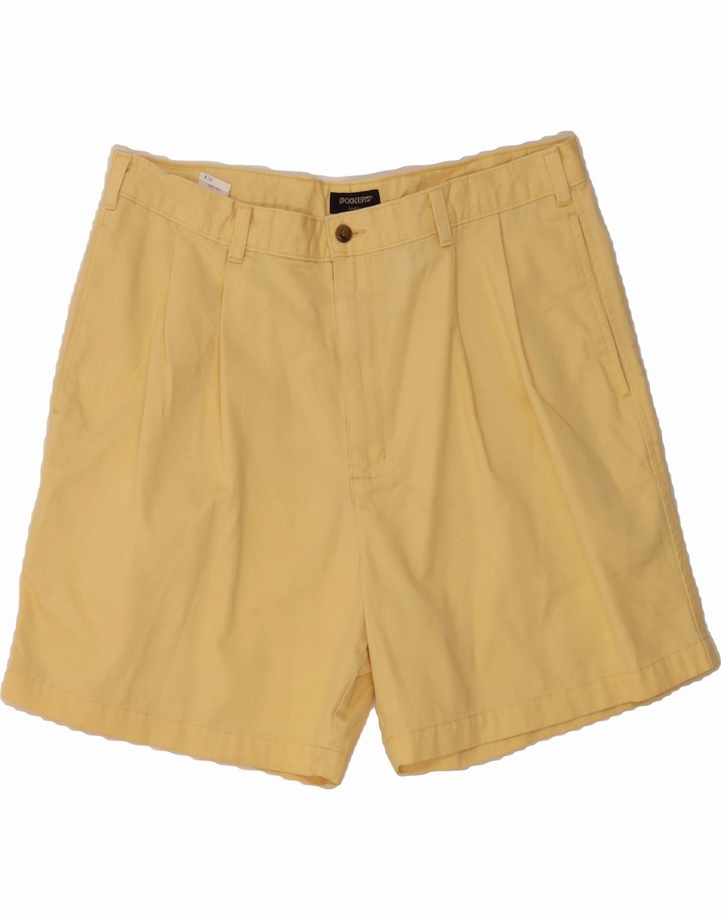 High-End Quality Water - repellent DOCKERS Mens Pegged Chino Shorts W36 Large Yellow Cotton