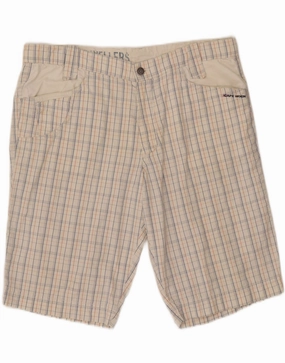 On Trend Compression Fit CAPE HORN Mens Casual Shorts IT 54 2XL W38  White Check Cotton
