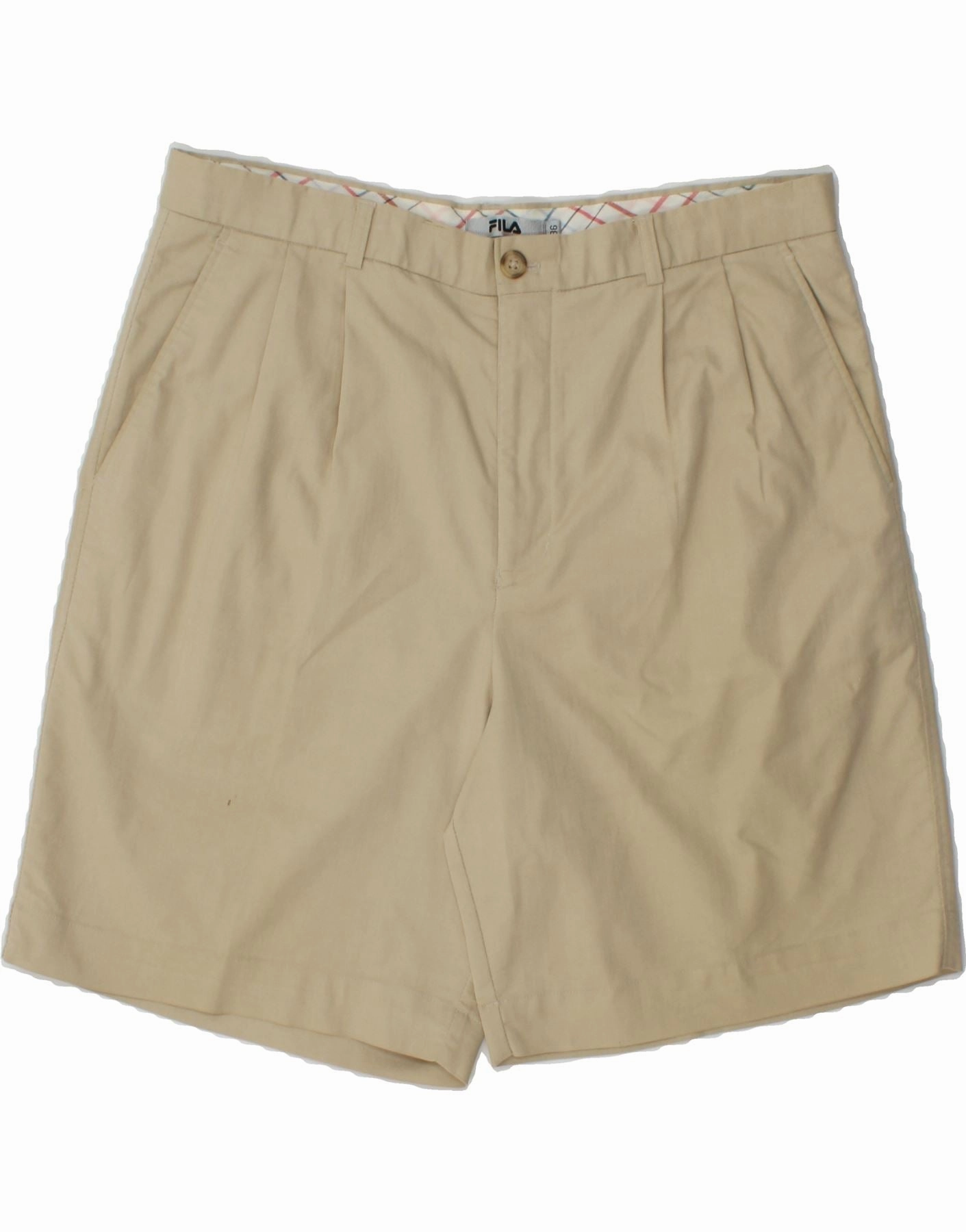 Quick Fit Design ReinforcedPockets FILA Mens Chino Shorts W36 Large  Beige Polyester