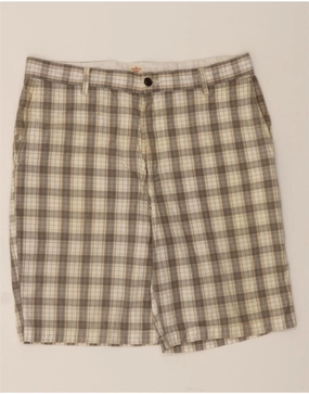 Anti - odor DOCKERS Mens Cargo Shorts W34 Large Beige Check Cotton