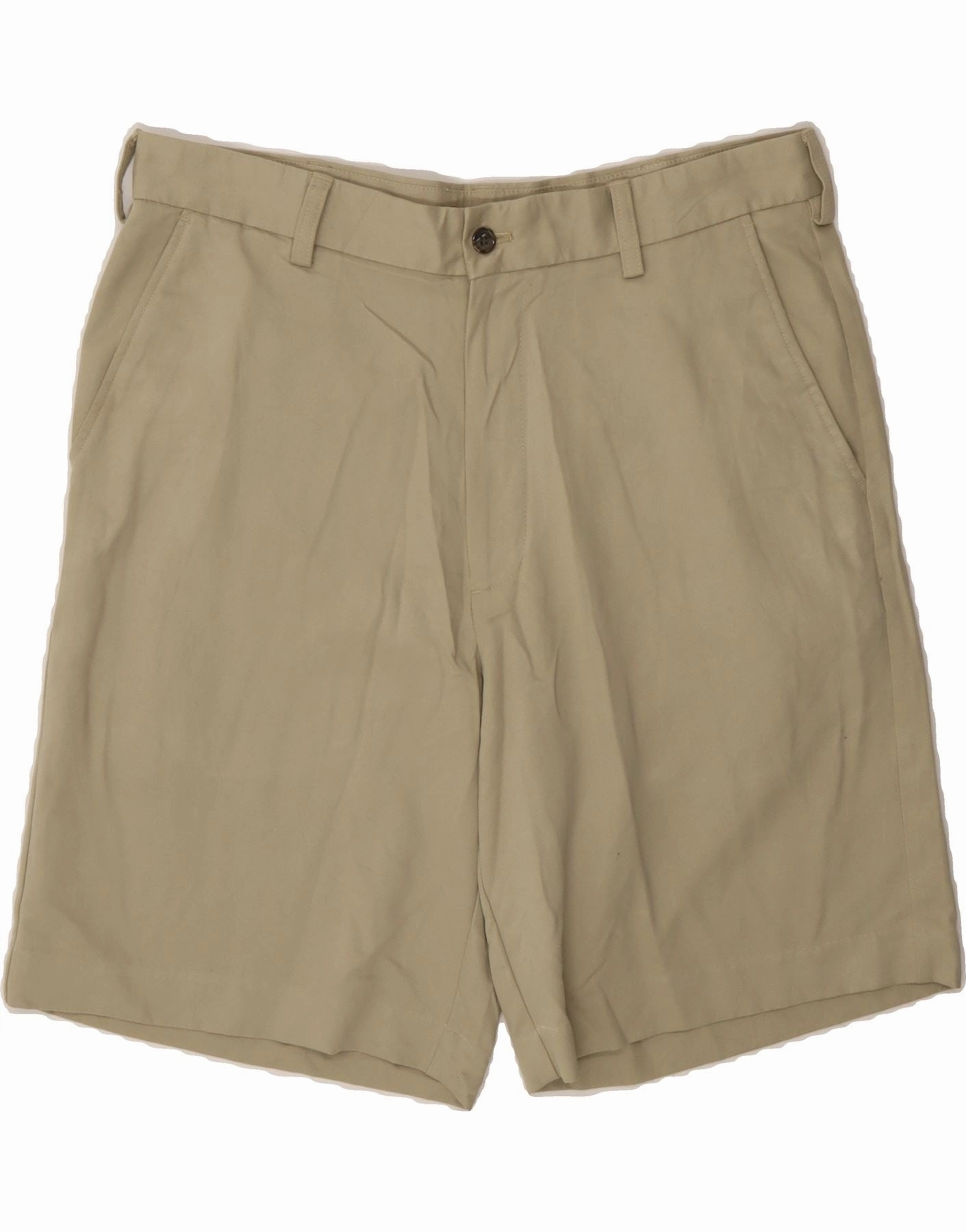 IZOD Mens Chino Shorts W34 Large  Beige Polyester summer shorts