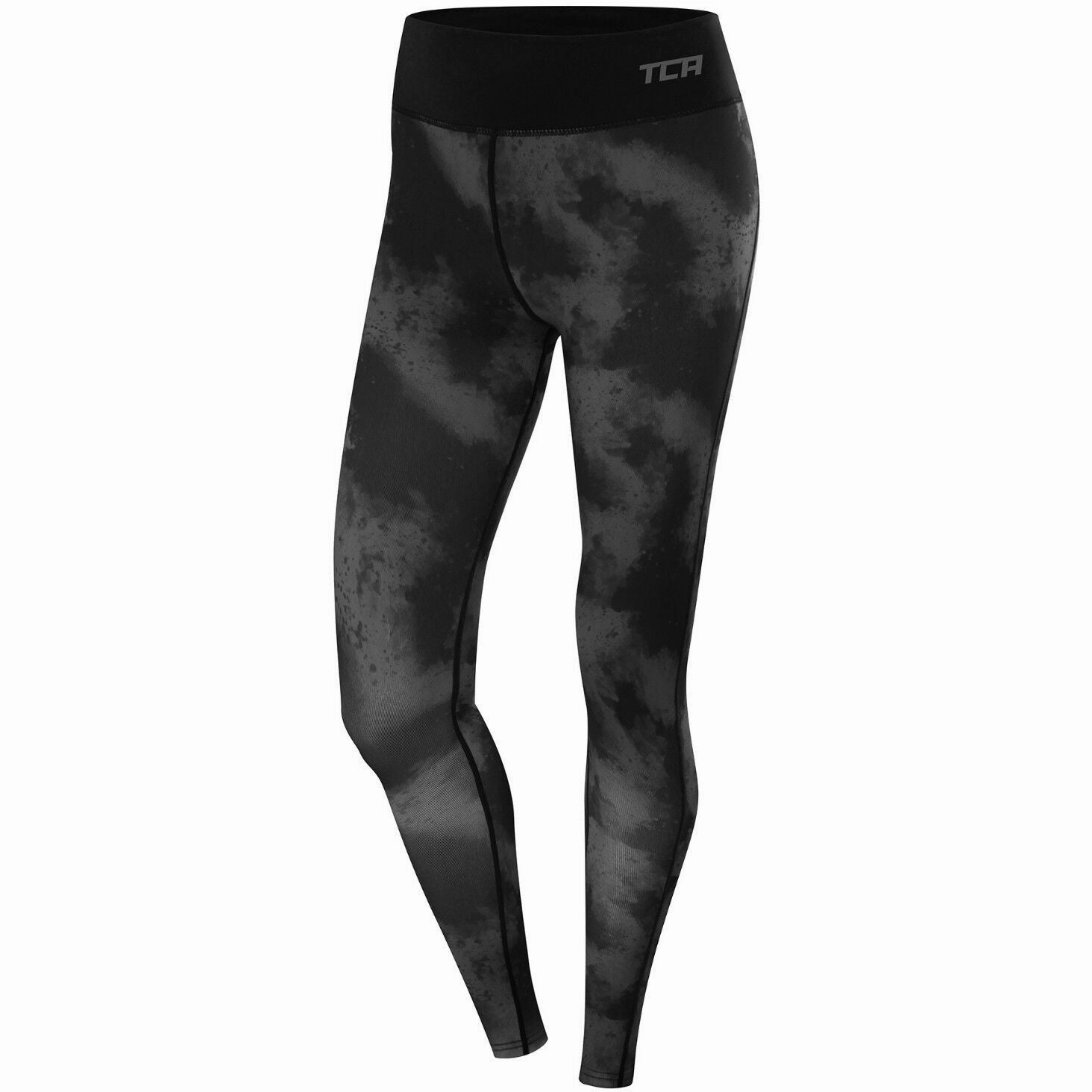 Feather Feel TCA Supreme Graphic Womens Long Running Tights - Black