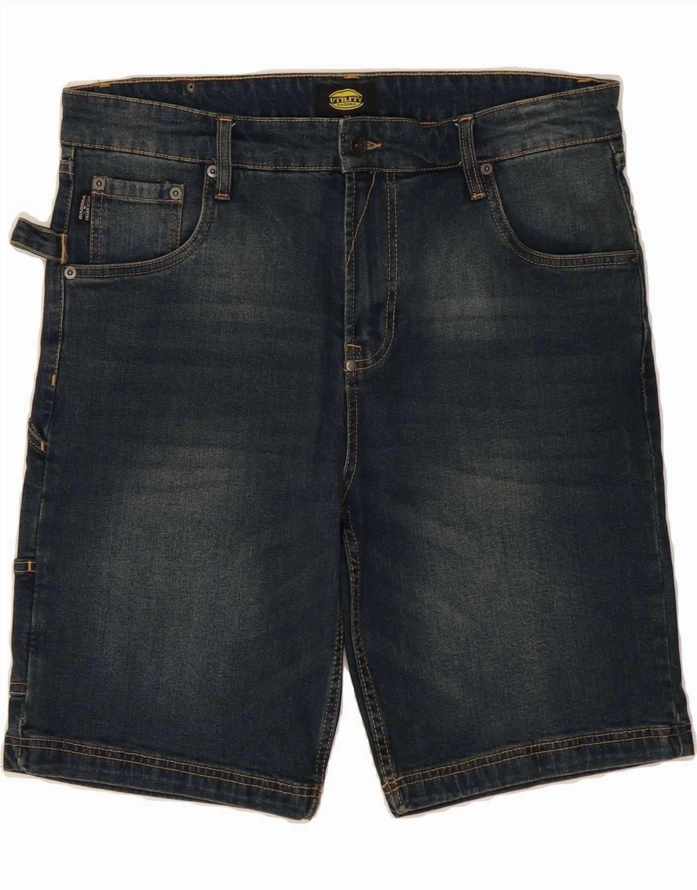 DIADORA Mens Denim Shorts W32 Medium  Navy Blue Soft Inner Lining