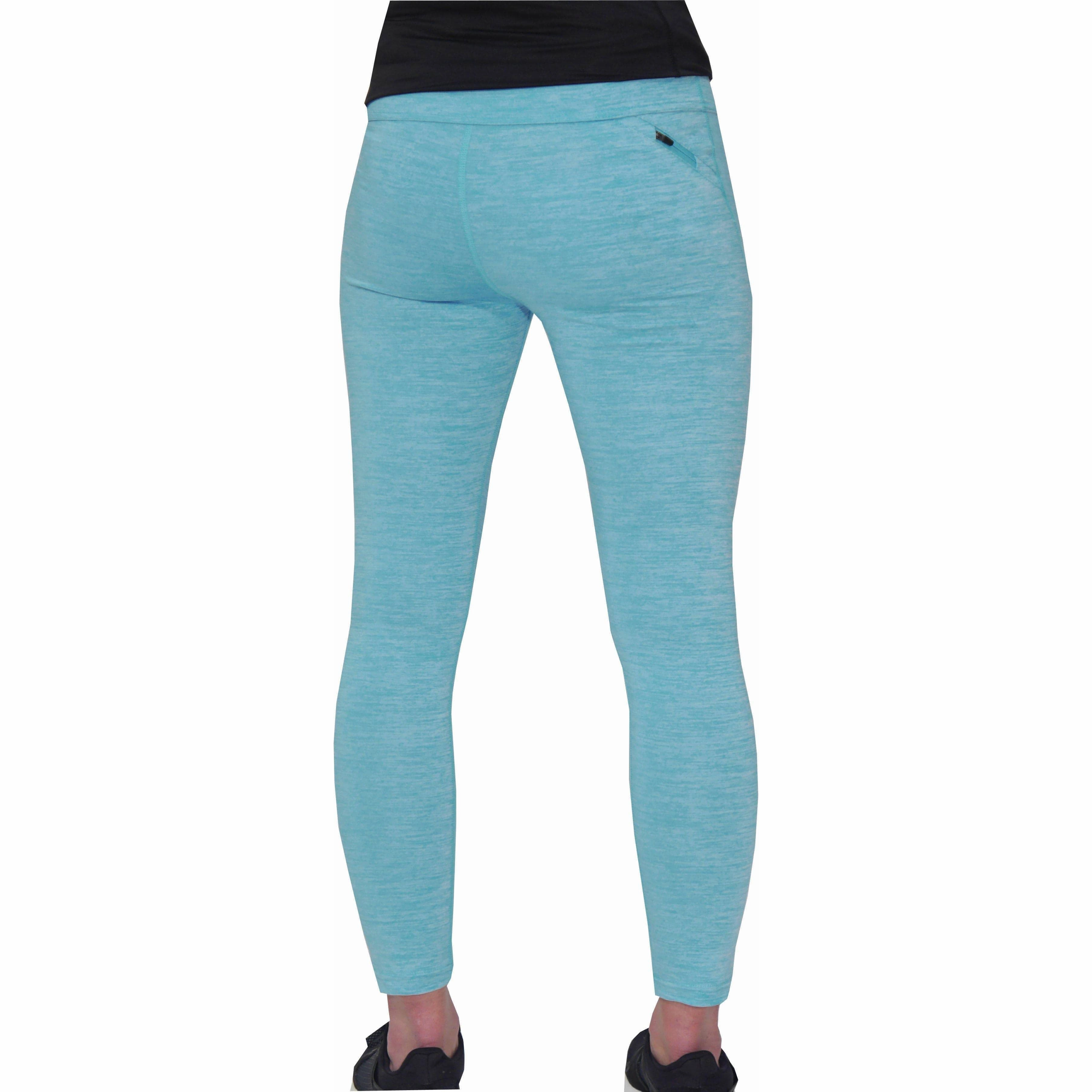 Fit For Movement More Mile Heather Womens Long Running Tights - Blue