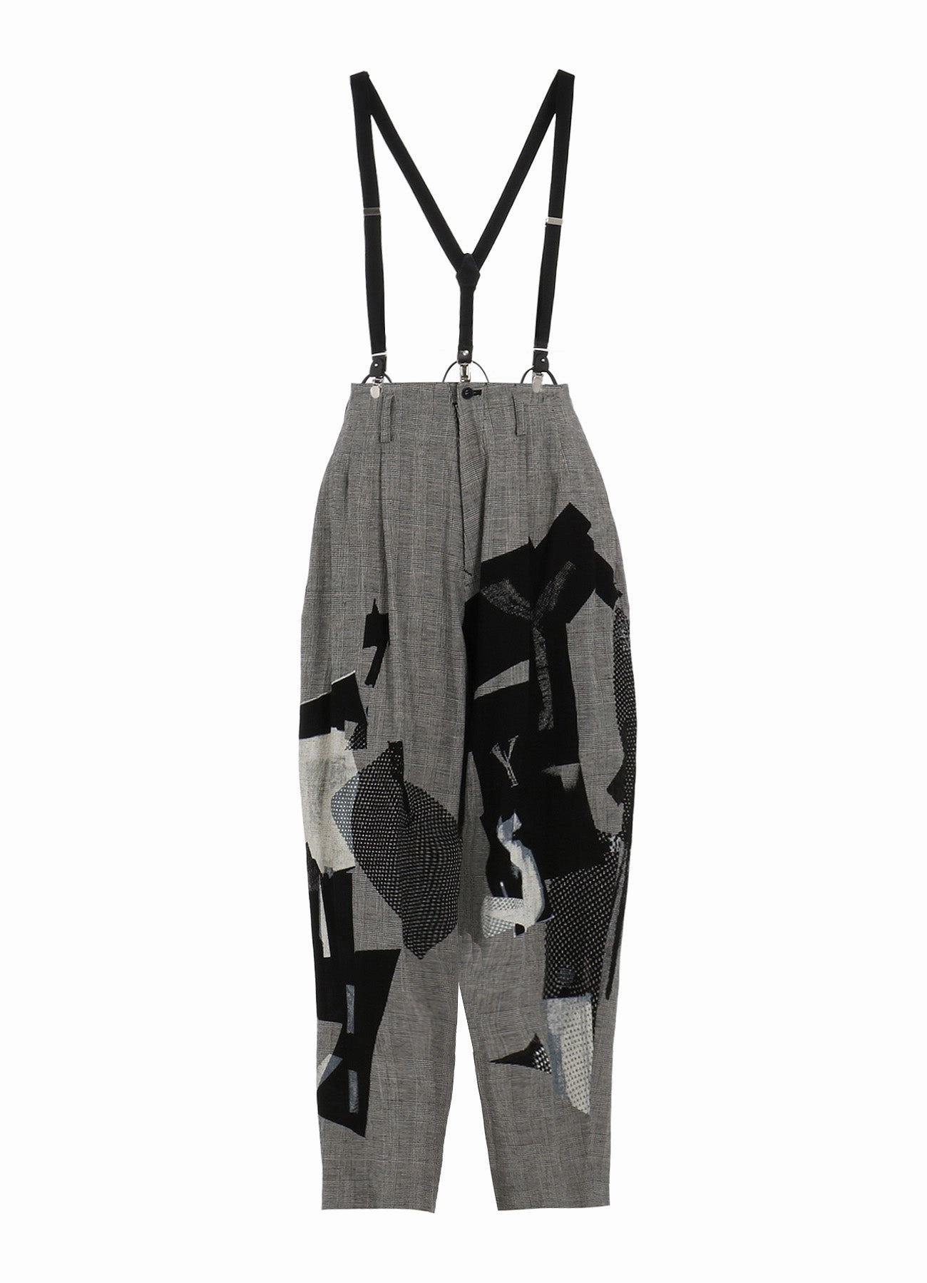 C/LI PLAID COLLAGE SUSPENDER PANTS SmoothZipClosure
