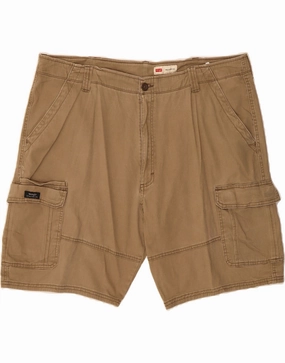 Move Flow Quick Move WRANGLER Mens Relaxed Fit Cargo Shorts W42 2XL Brown Cotton