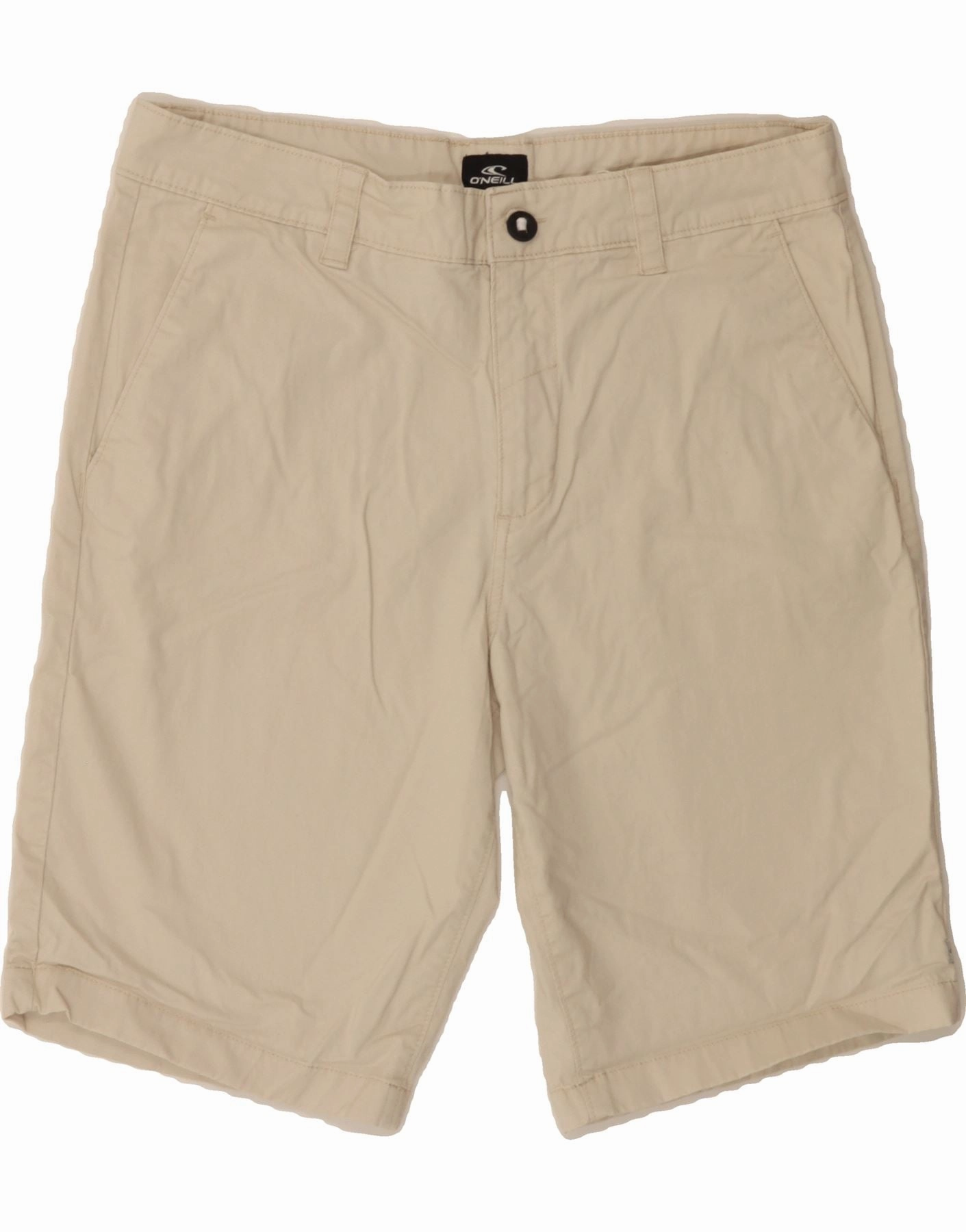 O'NEILL Mens Standard Fit Chino Shorts W34 Large Off White Cotton Windproof Design