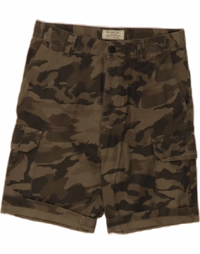 DIVIDED Mens Cargo Shorts W28 Small  Brown Camouflage Cotton Wool blend