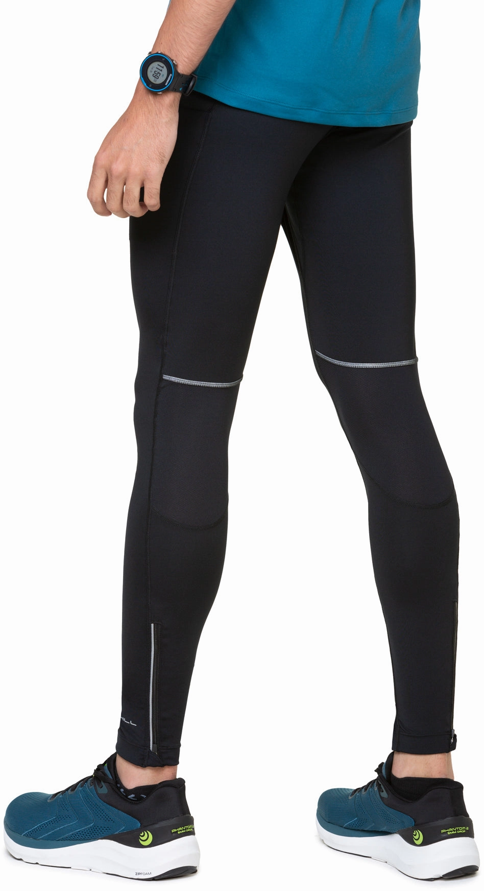 Smooth silhouette Ronhill Tech Paragon Mens Long Running Tights - Black