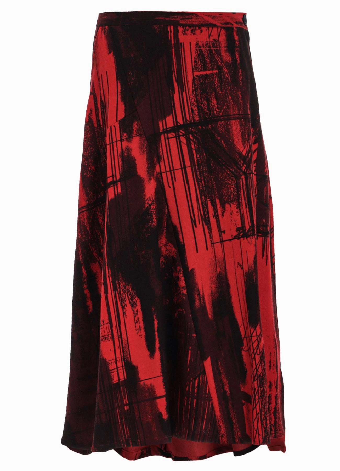 WOOL FLANNEL LOGO SCRIBBLE PT ASYMMETRIC FLARE SKIRT Seamless Technology