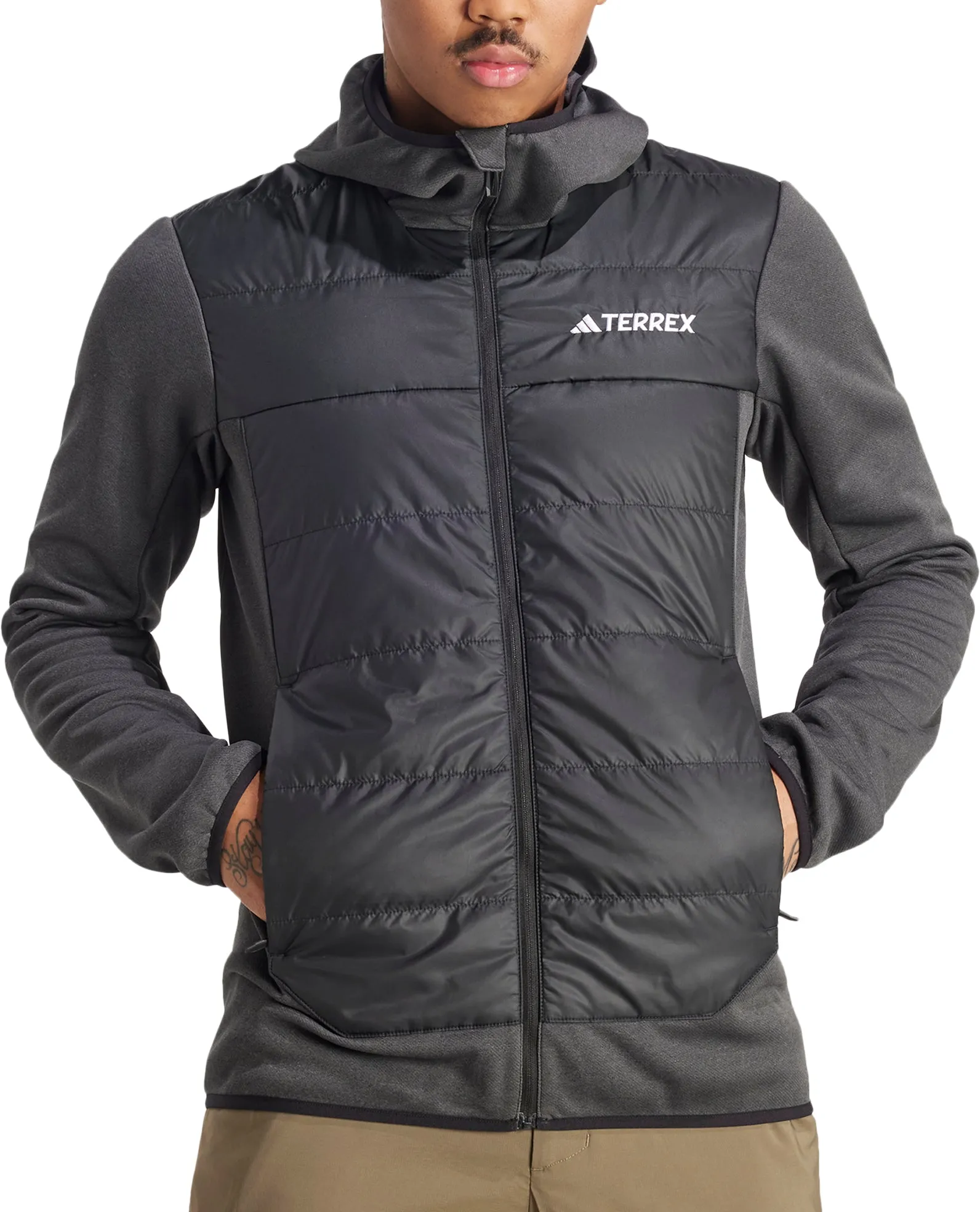 adidas Terrex Multi Hybrid Hooded Mens Insulated Jacket - Black Indoor Use