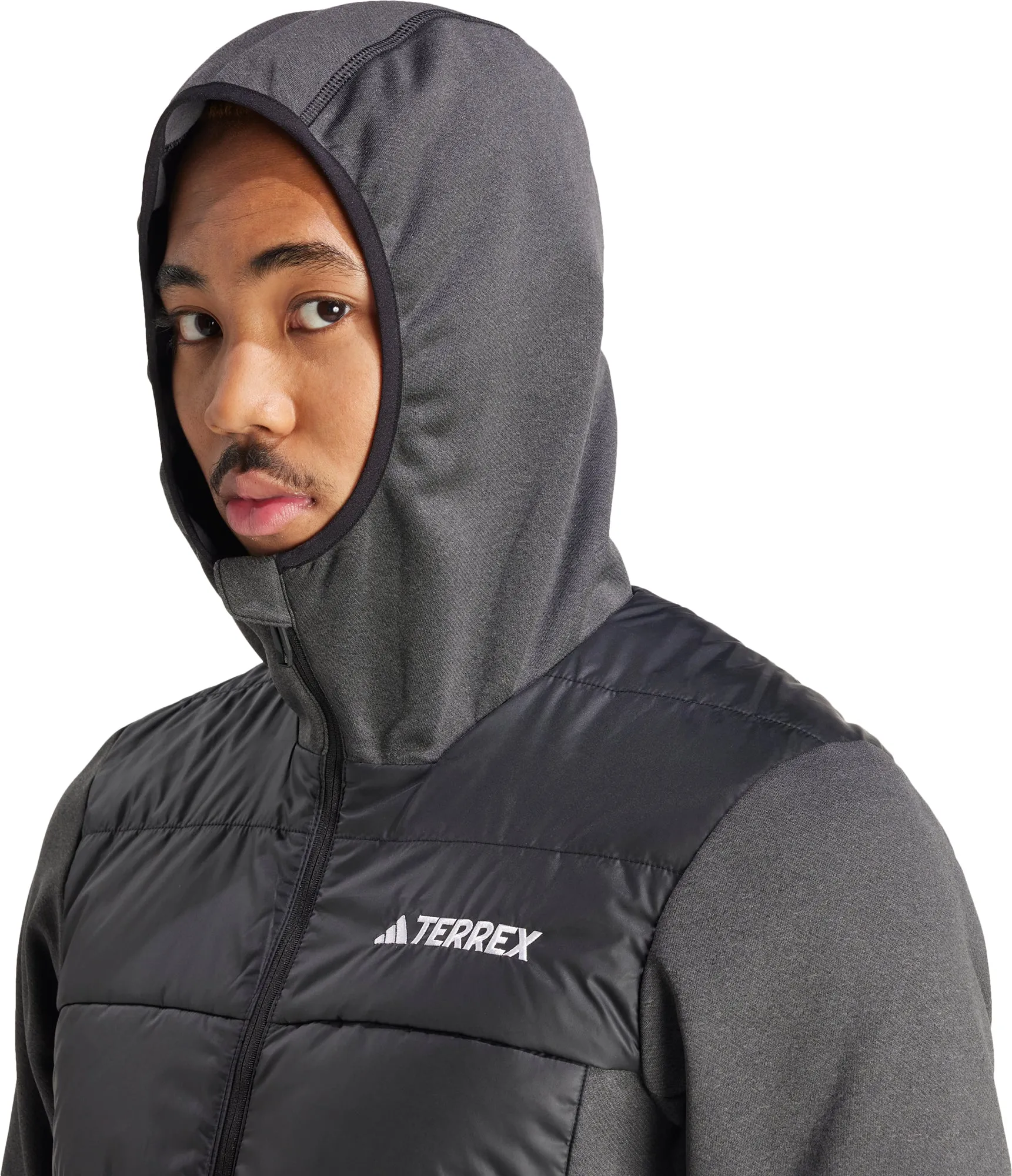 construction workers adidas Terrex Multi Hybrid Hooded Mens Insulated Jacket - Black