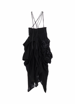 FLANNEL BOX D GATHERED SUSPENDER SKIRT Modern Waist Comfort Design