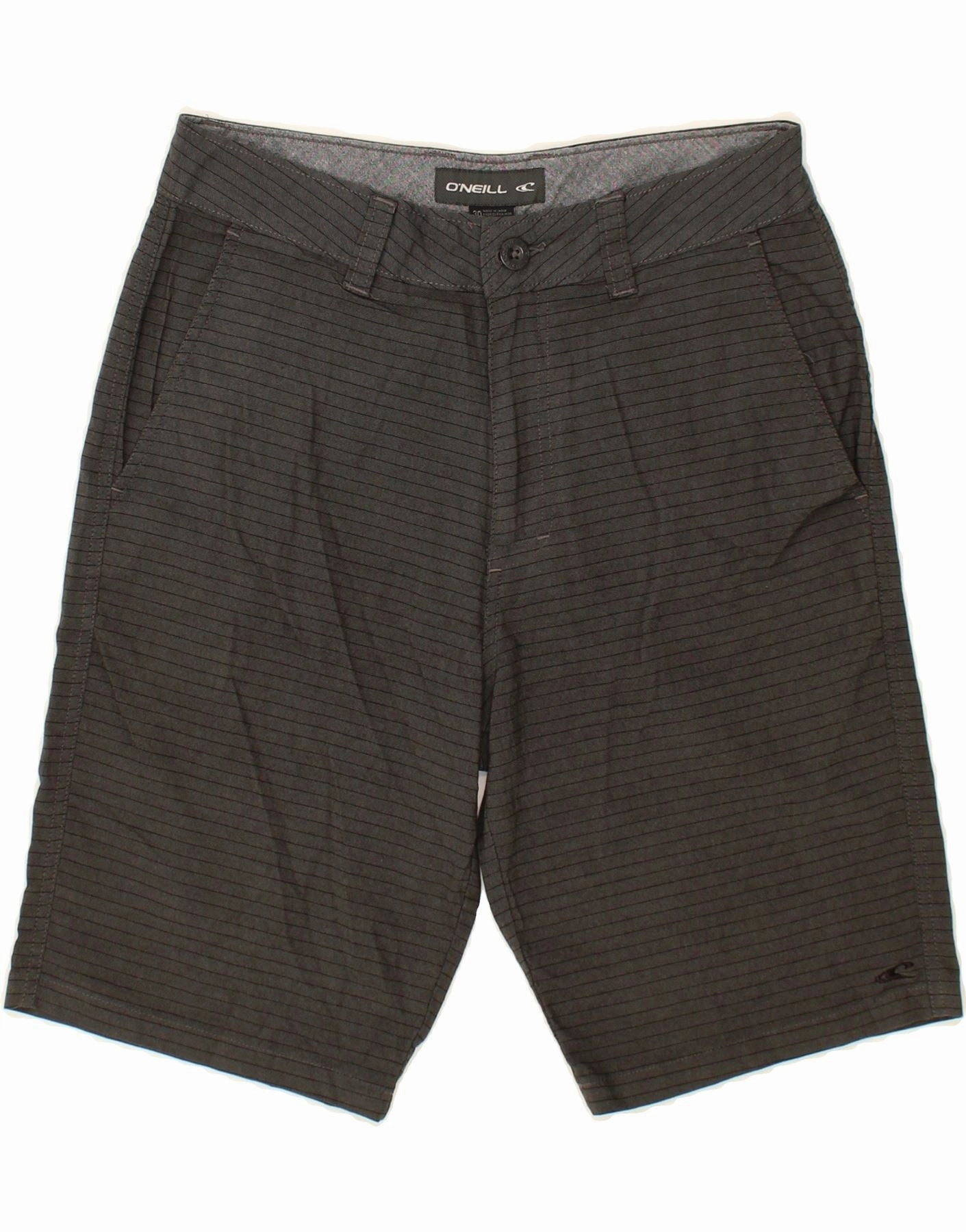 Travel Clothing hiking apparel O'NEILL Mens Chino Shorts W30 Medium  Grey Striped Polyester