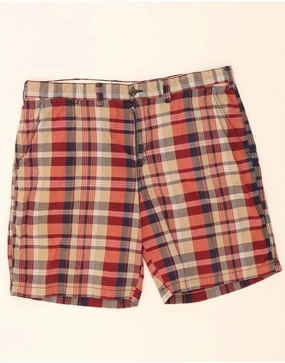 TOMMY HILFIGER Mens Chino Shorts W42 2XL Multicoloured Check Cotton Easy Days Soft Inner Lining