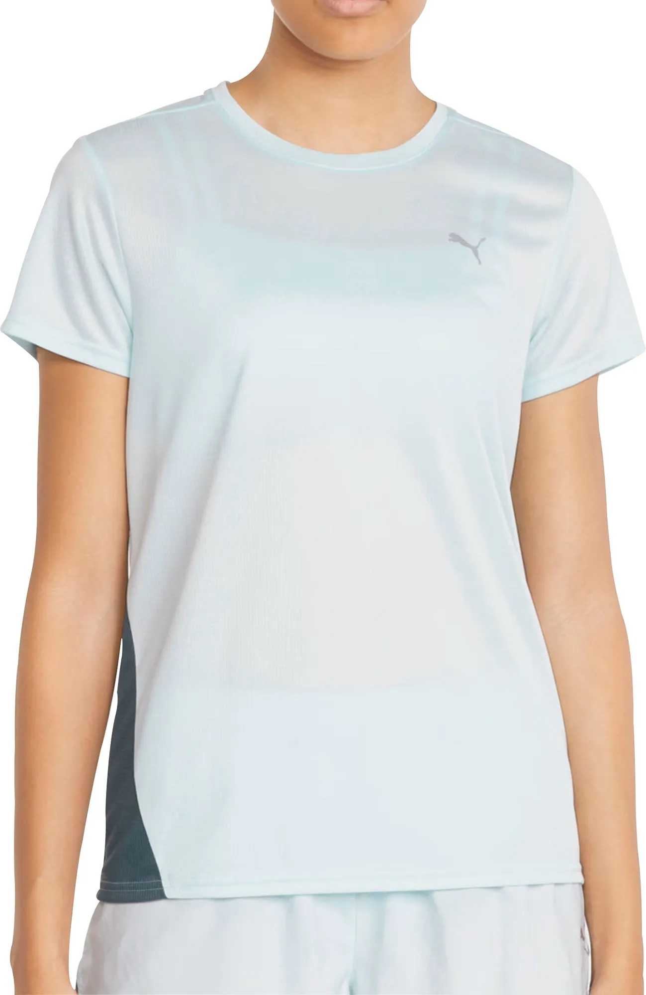 Puma Favourite Short Sleeve Womens Running Top - Blue Bohemian ReinforcedShoulderPanels