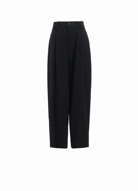 WOOL GABARDINE FRONT DOUBLE TUCKED PANTS Flexible Leg