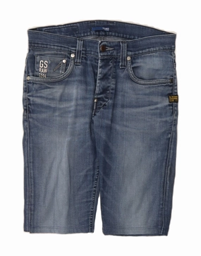 G-STAR Mens Denim Shorts W30 Medium Navy Blue Cotton Casual Elegance