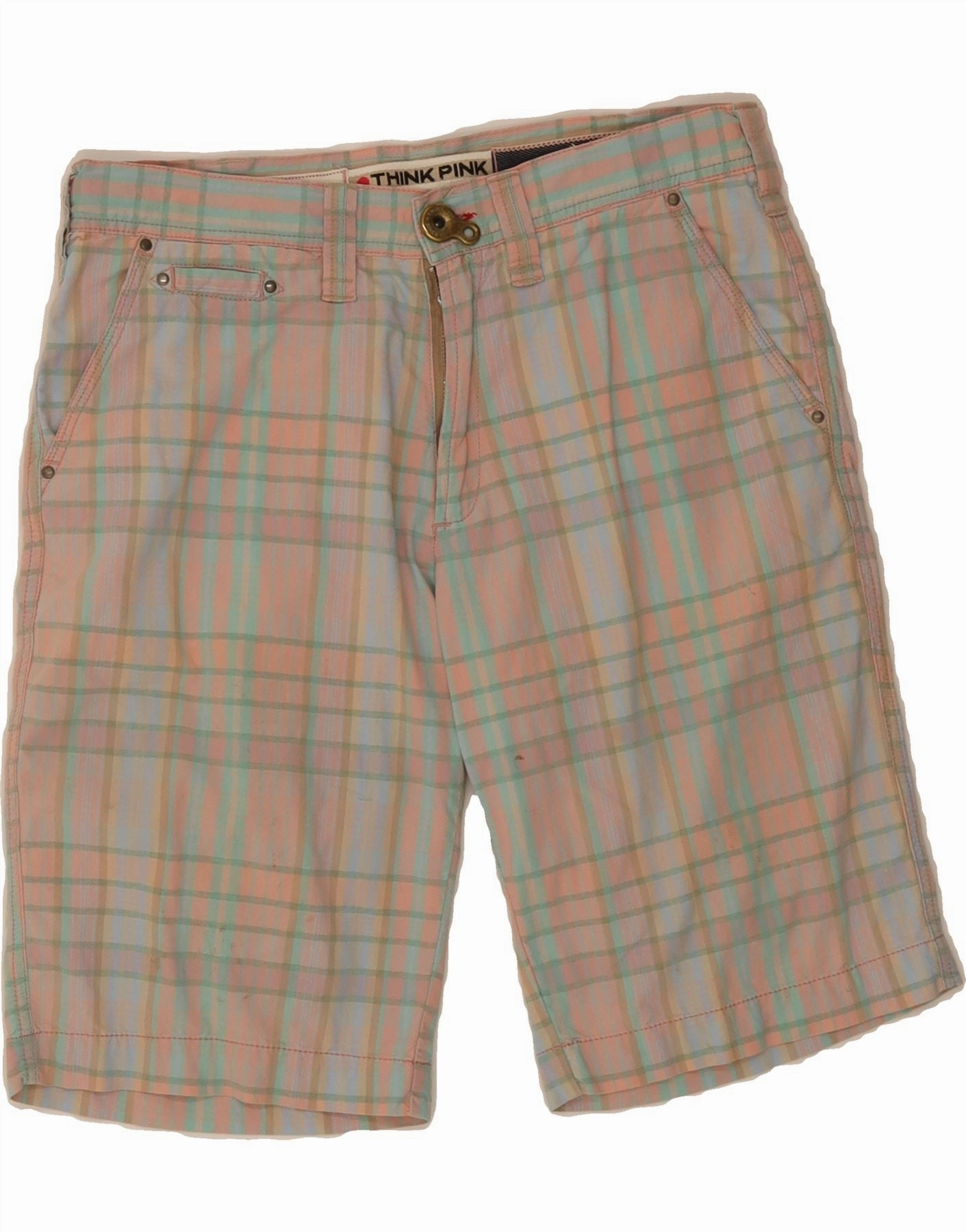 Bohemian style Colorfast Treatment THINK PINK Mens Elliot Chino Shorts IT 46 Small W30  Multicoloured Check