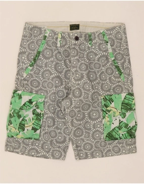 ReinforcedStressPoints Stay Cool JACK & JONES Mens Comfort Fit Cargo Shorts Medium W32  Grey Floral Cotton