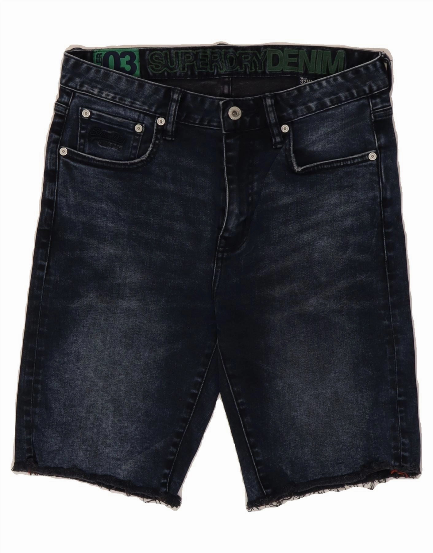 activewear option SUPERDRY Mens Denim Shorts W32  Medium Blue Cotton