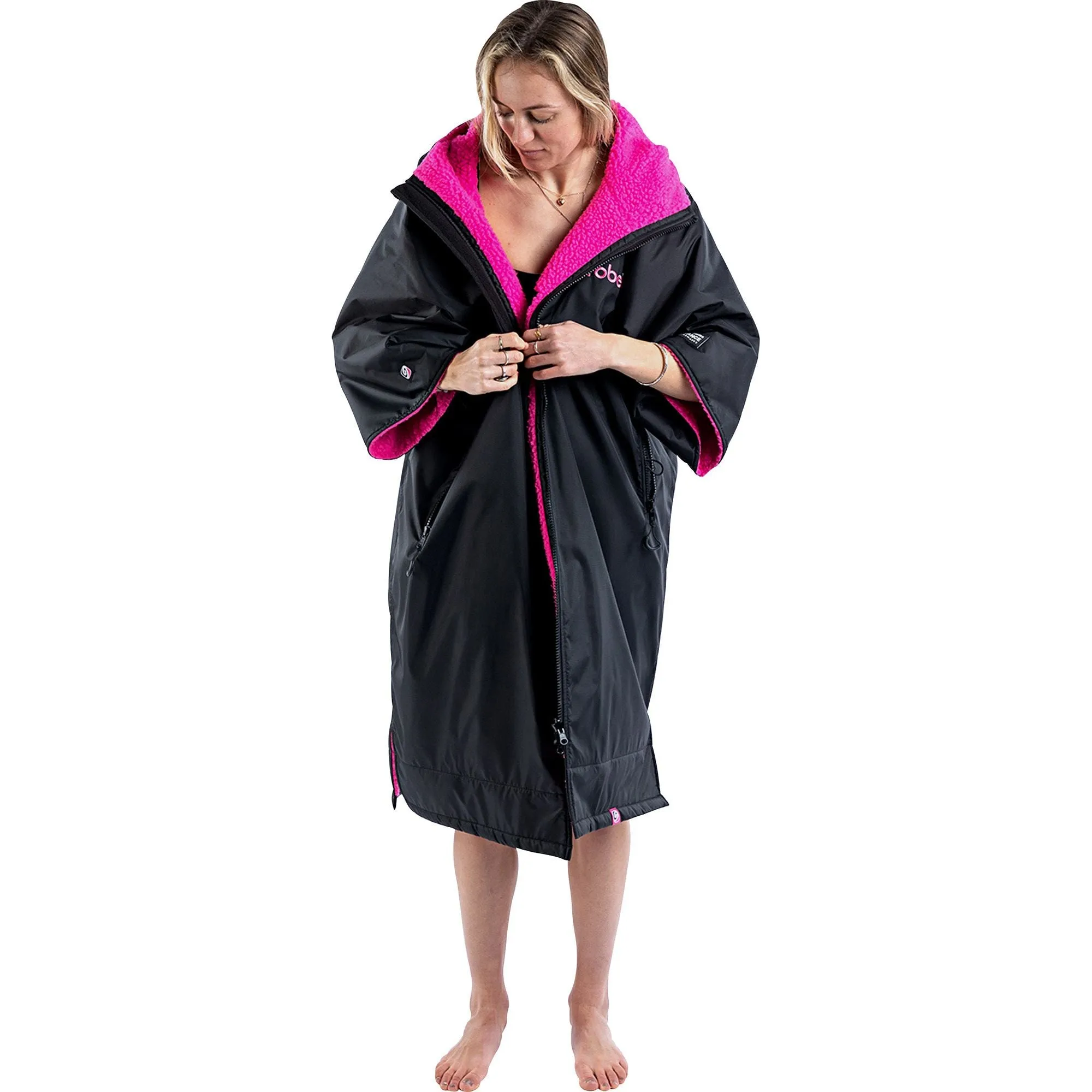 Dryrobe Advance Short Sleeve Changing Robe - Pink Everyday Rest Mode