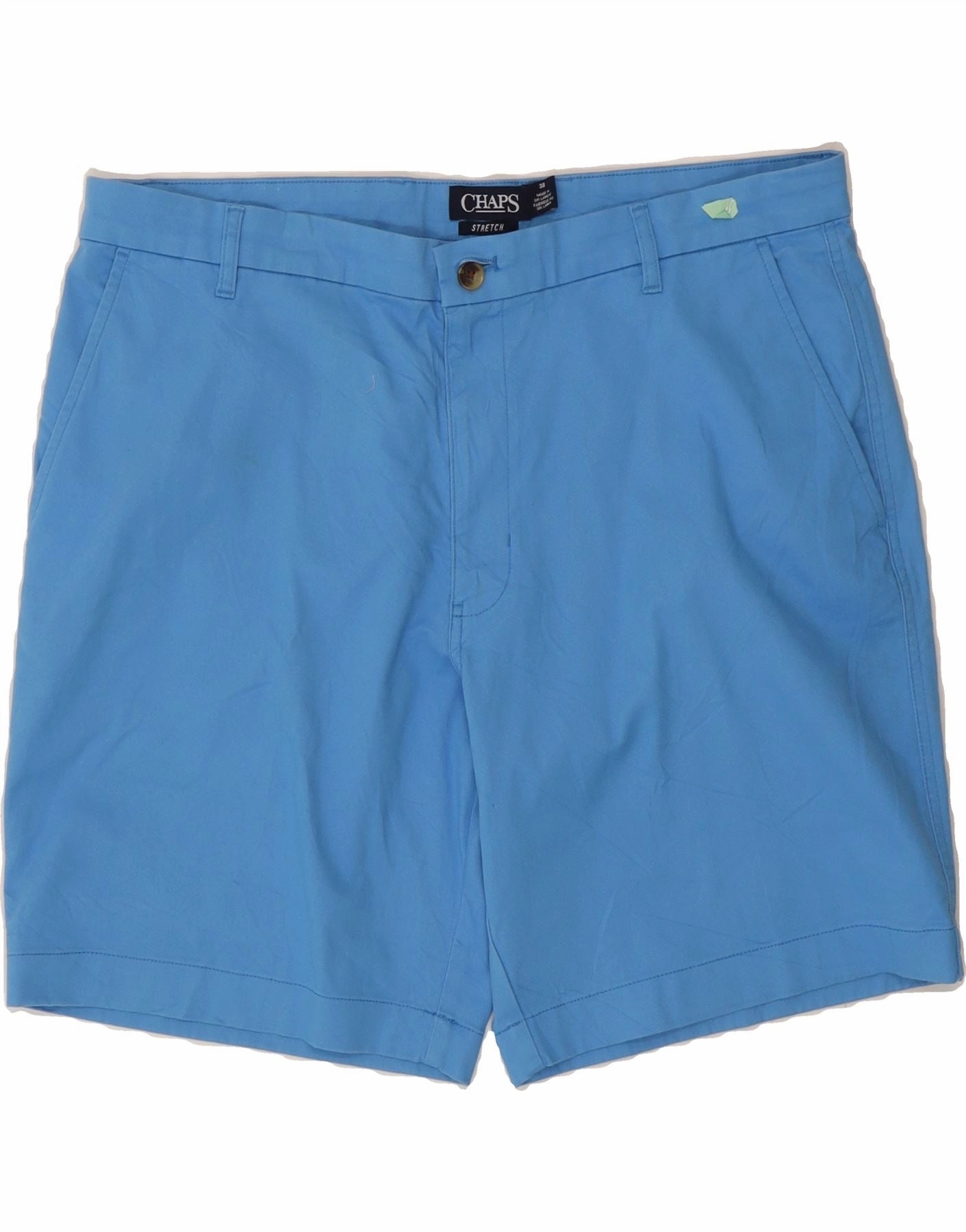 CHAPS Mens Chino Shorts W38 XL  Blue Cotton denim alternative Easy Breezy