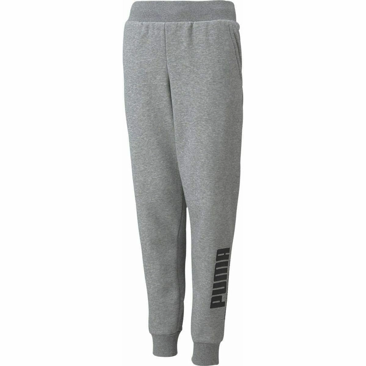 Breathable Construction Quick Dry Pants Puma Power Logo Junior Joggers - Grey