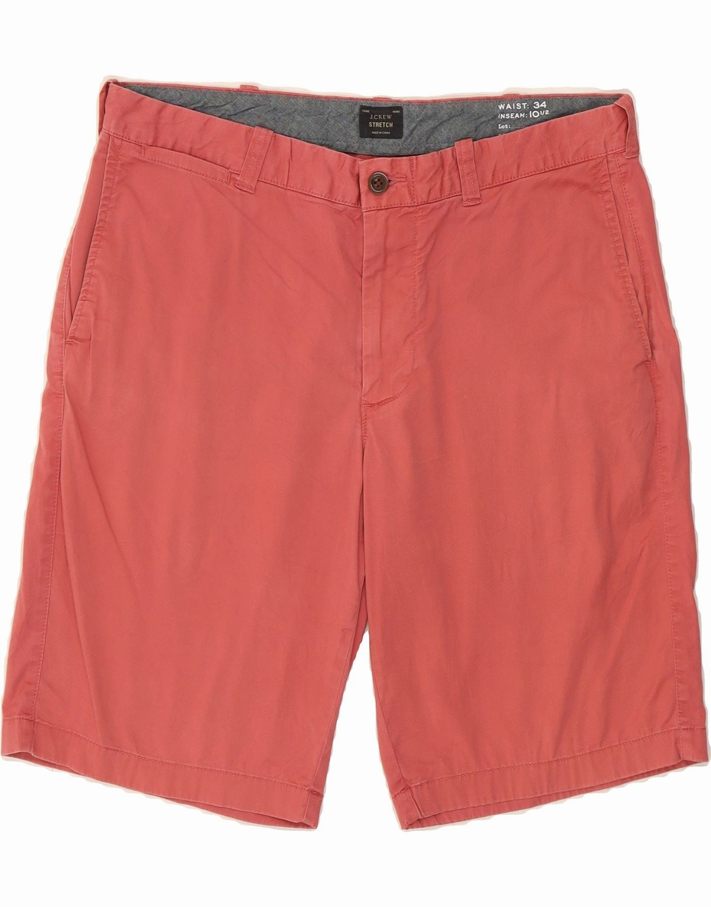 Layered Hem Detail Static Free Finish J. CREW Mens Chino Shorts W34 Large  Pink Cotton