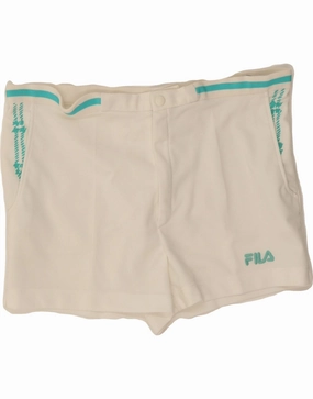 Stretch Comfort FILA Mens Tennis Chino Shorts IT 52 XL W38  White Polyester
