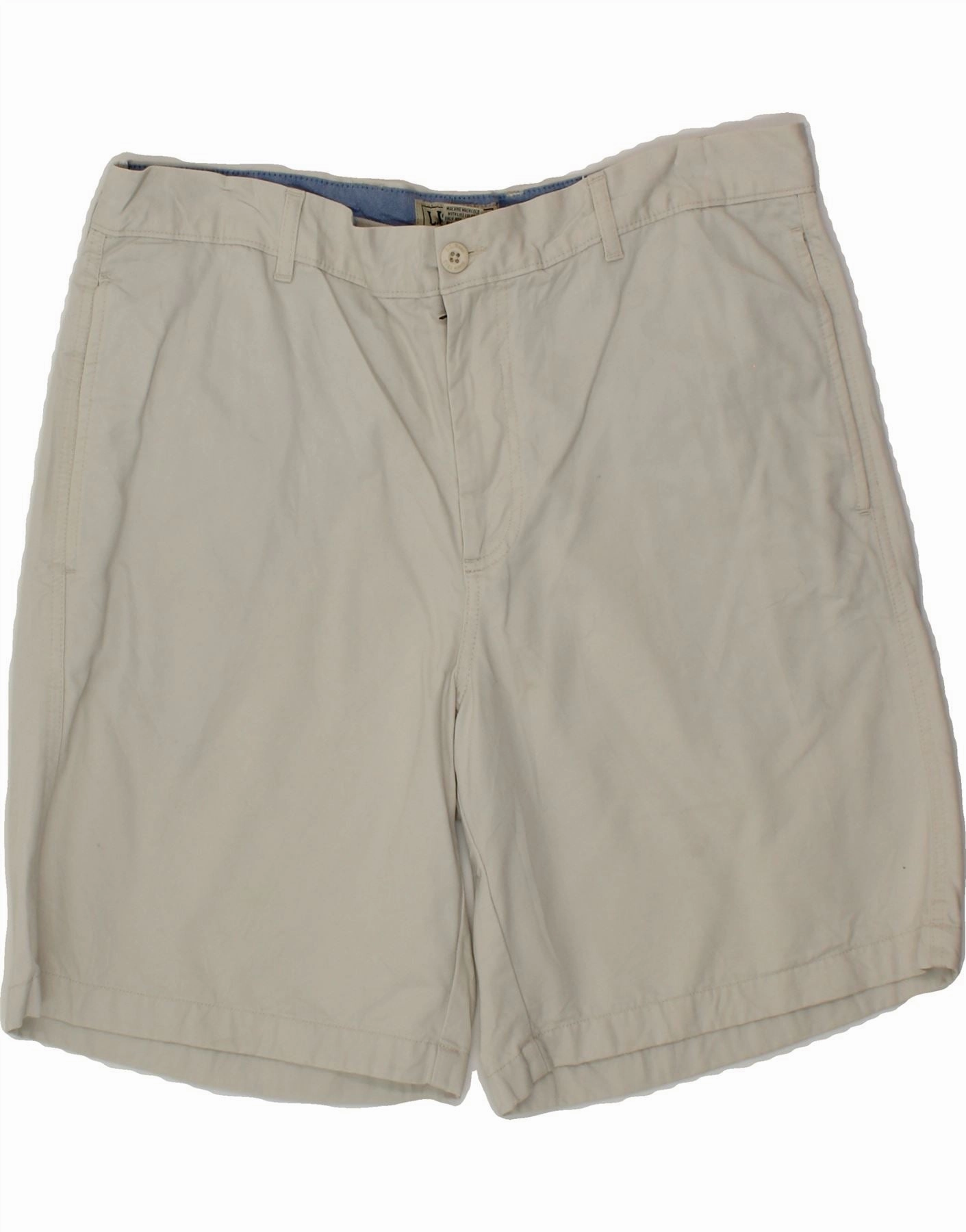 L.L.BEAN Mens Standard Fit Chino Shorts W36 Large White Cotton Street Fashion Practical Wear