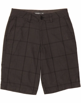 slim fit Soft Motion O'NEILL Mens Chino Shorts W28 Small Grey Check Polyester