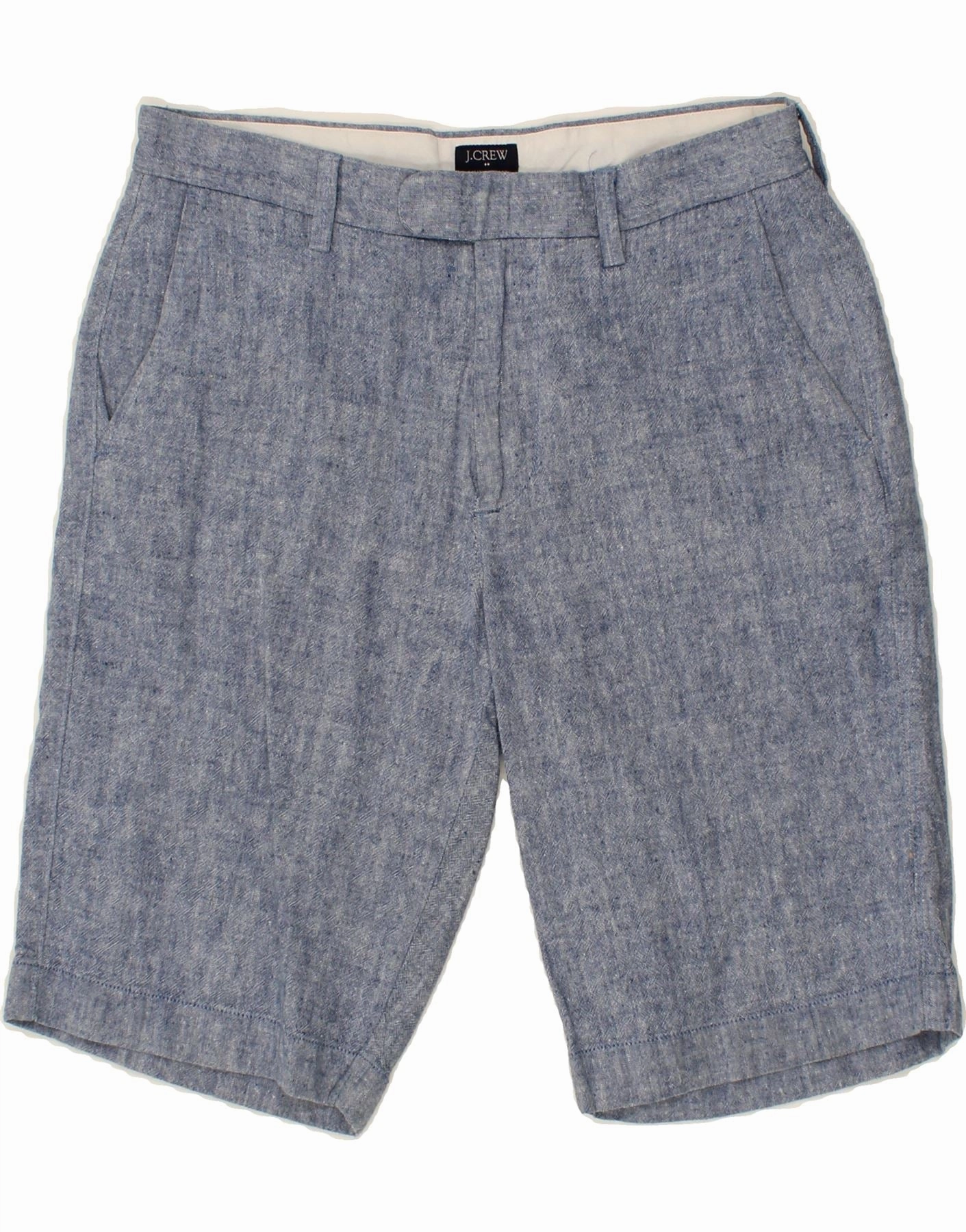 J. CREW Mens Rivington Chino Shorts W32 Medium Blue Flecked Abrasion Resistant Edges