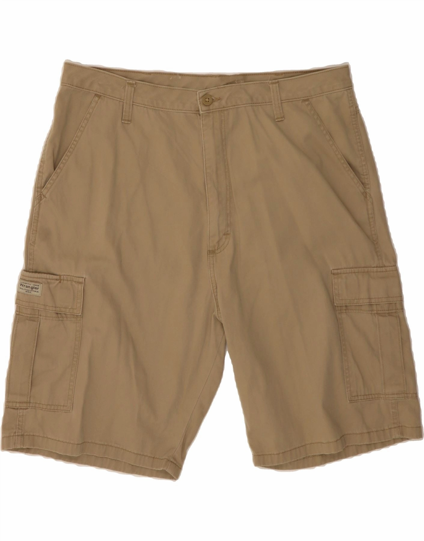 WRANGLER Mens Cargo Shorts W38 XL Beige Cotton Classic Stretchable Fit