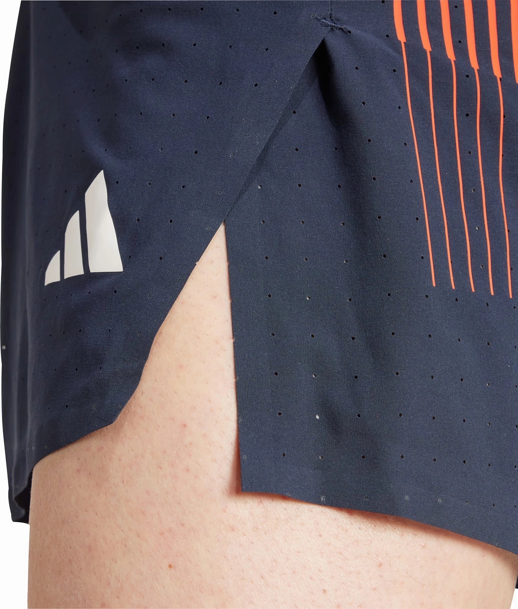 Yarn Dyed Pattern Stylish Look adidas Adizero Team GB Mens Split Running Shorts - Blue