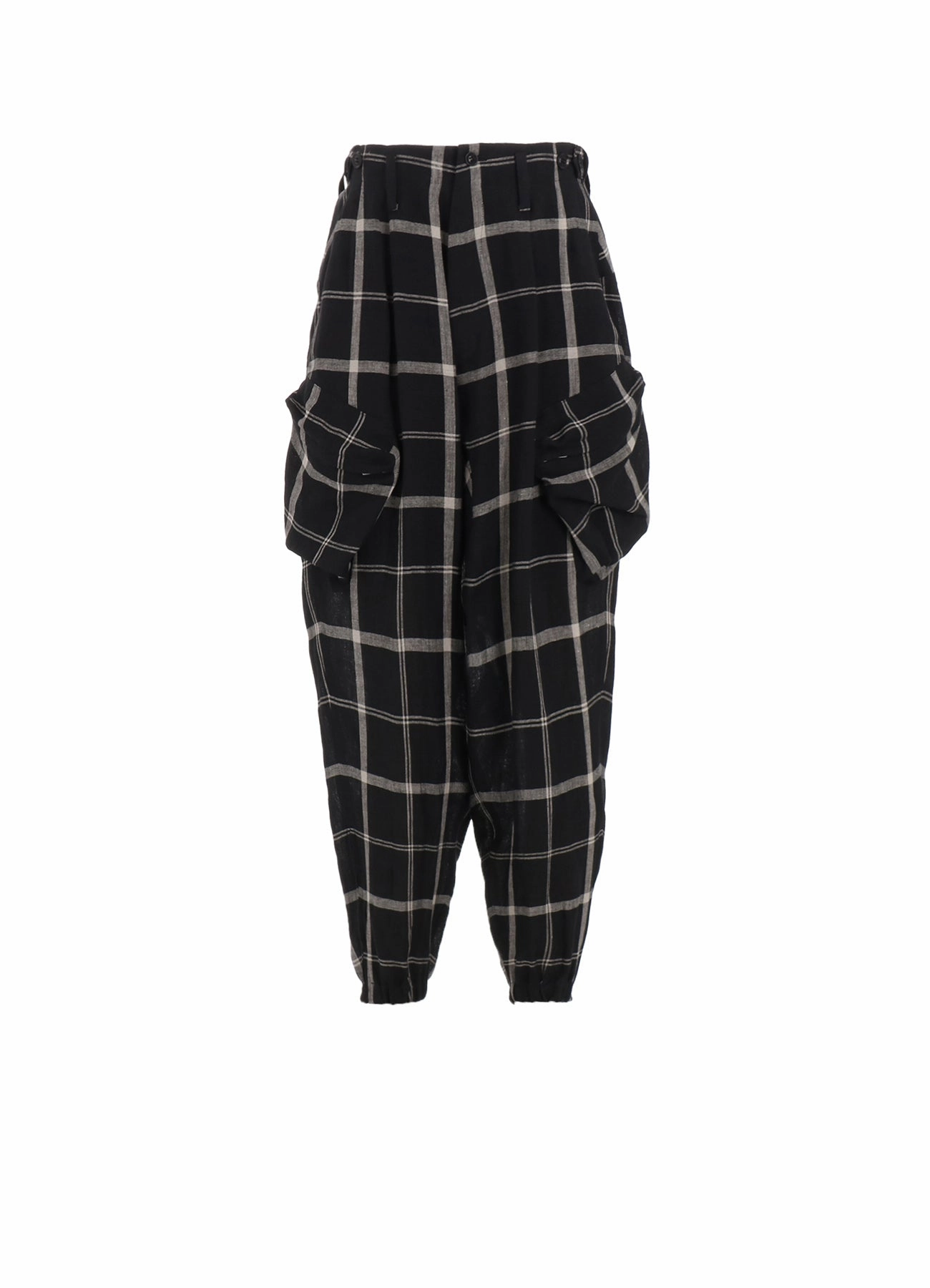 Smooth zipper closure LINEN/NYLON PLAID ZIP POCKET PANTS