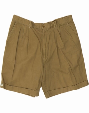VINTAGE Mens Pegged Chino Shorts XL W38 Khaki Cotton Durable Waistband