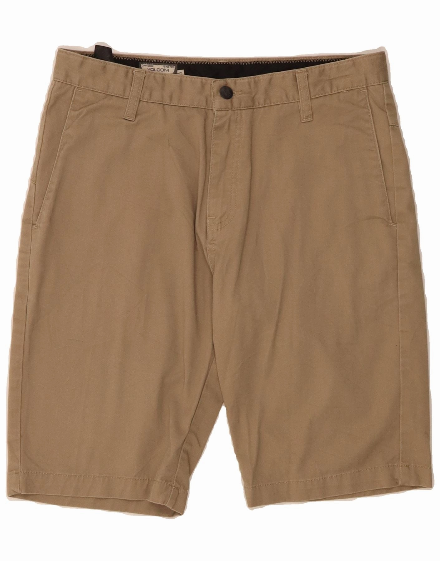 VOLCOM Mens Chino Shorts W30 Medium Beige Cotton Everyday Feel Comfort Flex Wear