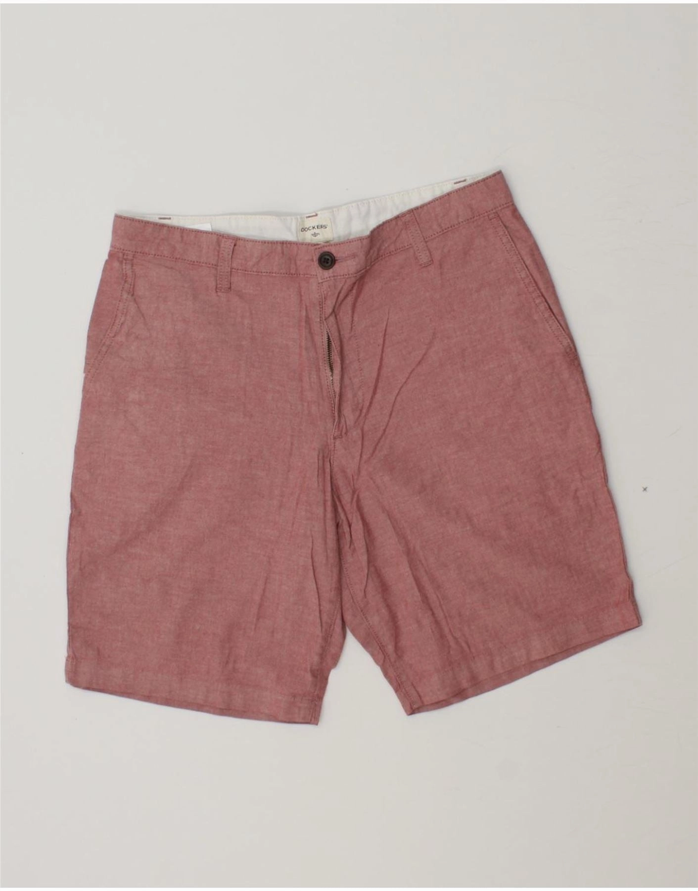 DOCKERS Mens Chino Shorts W32 Medium Pink Cotton Anti Static Fabric
