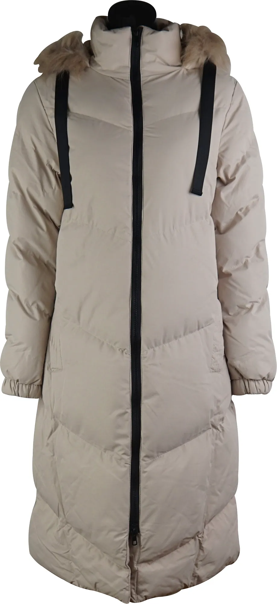 Weekend Vibes Andora Womens Long Jacket - Beige beach bonfire Mold Resistant Coating