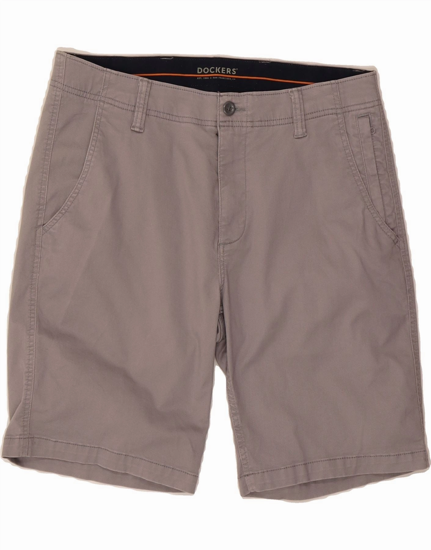 All Day Fit DOCKERS Mens Casual Shorts W34 Large Grey Cotton