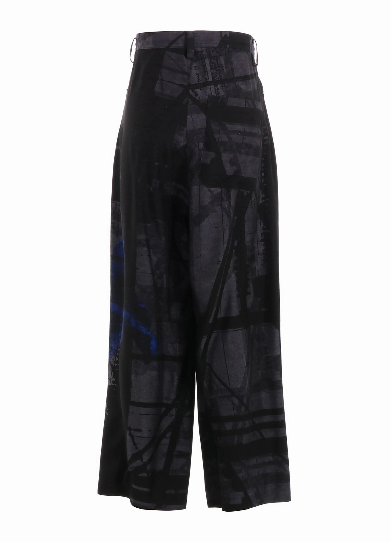 FLOWER&CABLE PRINT LONG STRAIGHT PANTS elastic waistband