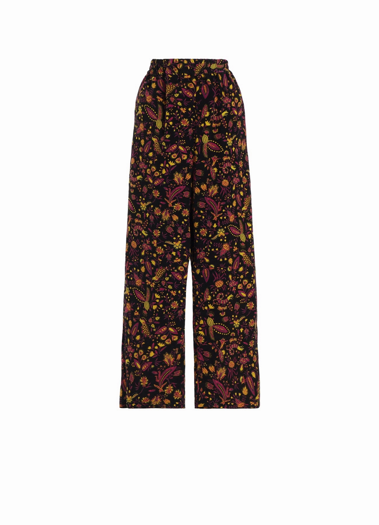 Quick Pack Recycled fibers FLOWER PRINT ELASTIC WAIST PANTS