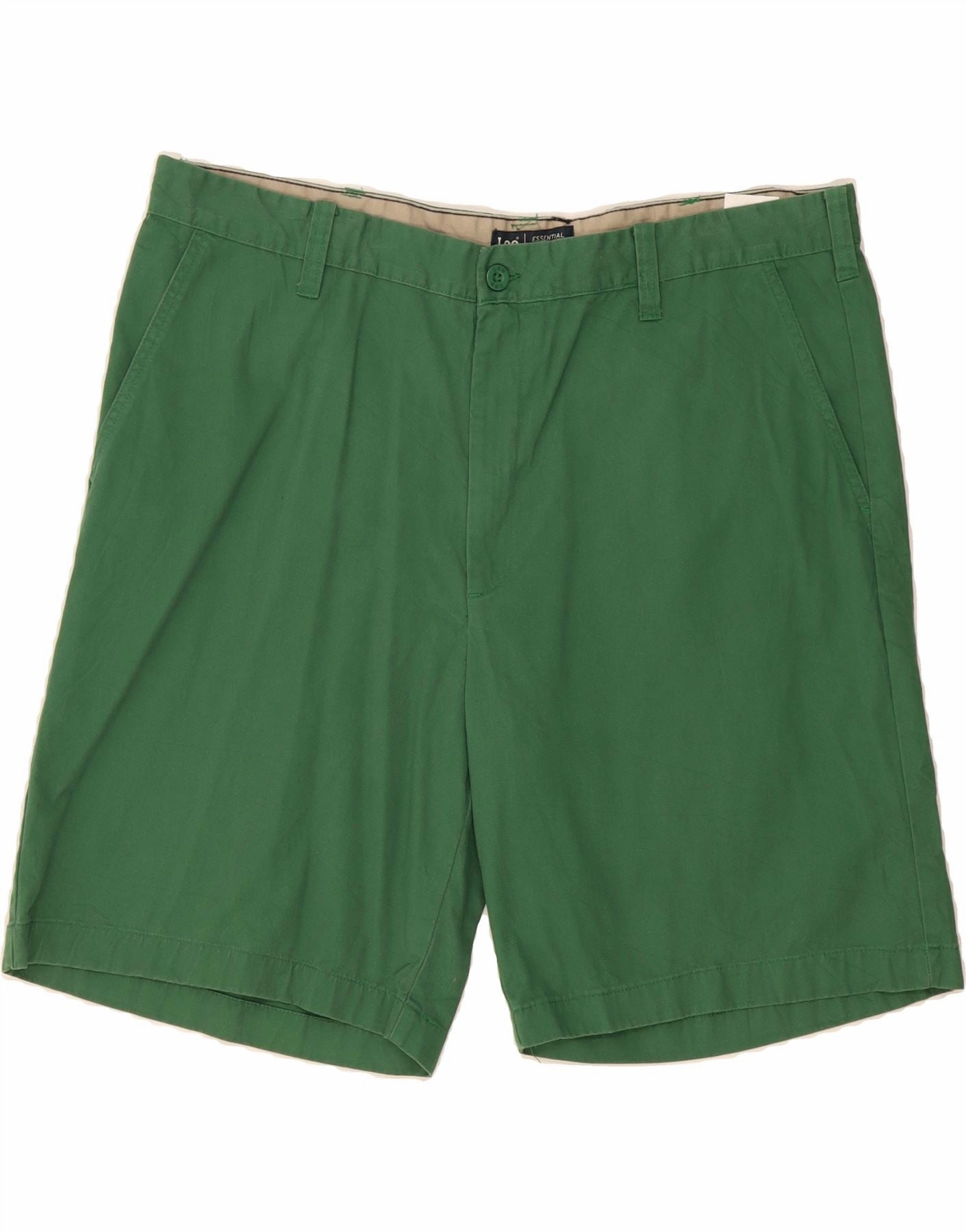 LEE Mens Khakis Chino Shorts W42 2XL  Green Cotton OdorControlTech Work Ready