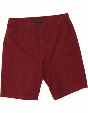 ski wear HURLEY Mens Chino Shorts W36 Large Maroon Cotton