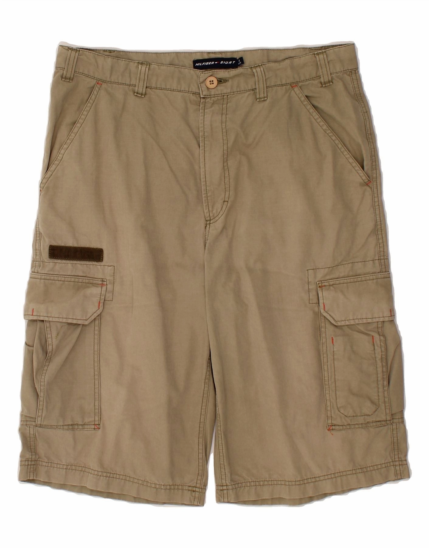 TOMMY HILFIGER Mens Cargo Shorts Medium W34 Brown Cotton Classic High-End Quality