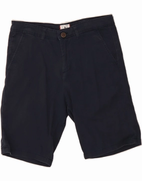 JACK & JONES Mens Chino Shorts Small W30  Navy Blue Cotton Printed Pattern Sport Fit