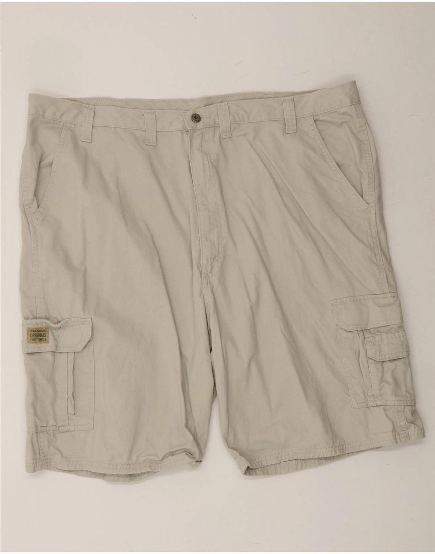 WRANGLER Mens Cargo Shorts W46 3XL Beige Slim performance Leather shorts